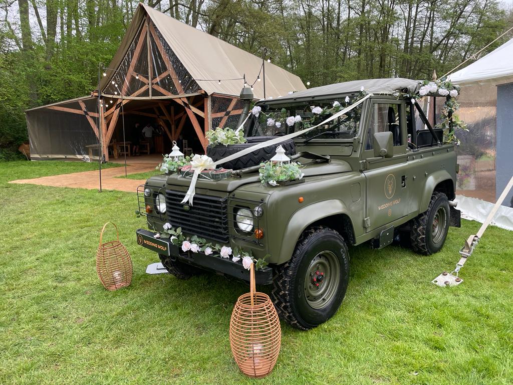 Wedding Wolf is a wedding transportation service based in Herne Bay, Kent. The company's signature vehicle, Wolfy, is a unique ex-military Landrover Defender 90 sure to make for one unforgettable entrance on the big day. Dressed to impress and chauffeur-driven, wolf makes for a great alternative to regular wedding transport and a fantastic photo backdrop.

www.instagram.com/weddingwolf90/