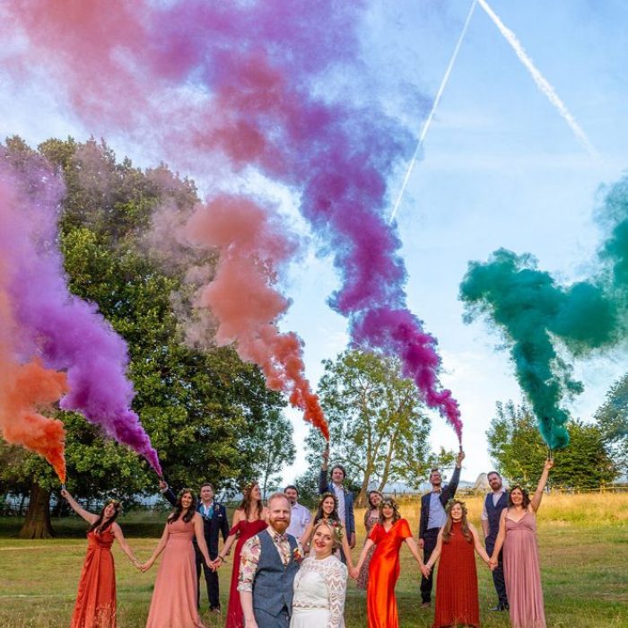 Bride Groom Greenhill Farm Colour Flares Low Res 1